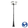 Lampadaire de jardin solaire lanterne led 260cm-18w-900 lumens crépusculaire