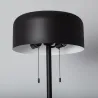 Lampadaire a poser métal noir double douille culot e27