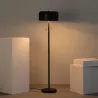 Lampadaire a poser métal noir double douille culot e27