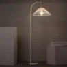 Lampadaire a poser métal rotin suspendu douille culot e27