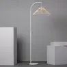 Lampadaire a poser métal rotin suspendu douille culot e27