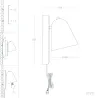 Applique murale support bois et métal blanc culot e27