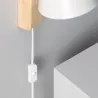 Applique murale support bois et métal blanc culot e27