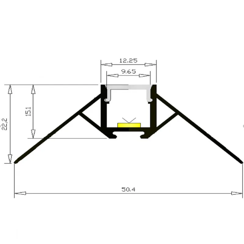 Profil aluminium 1m angle placo pour ruban led