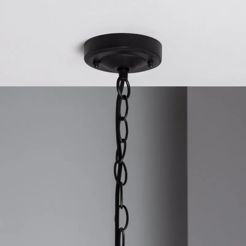 Suspension noire étanche ip54 métal noir culot e27