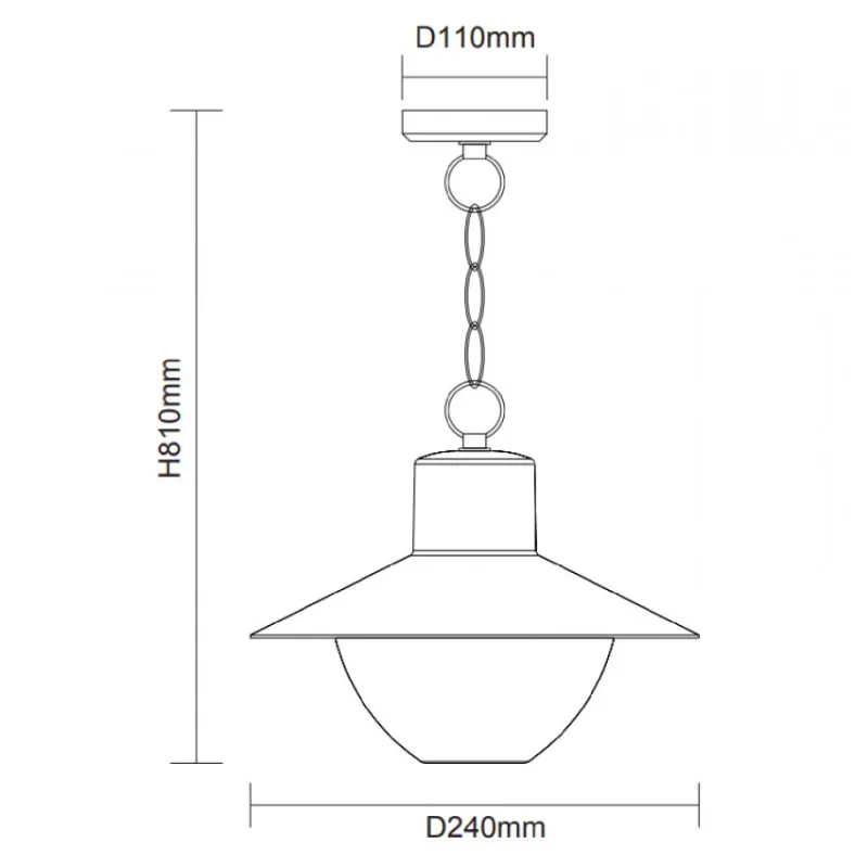 Suspension noire étanche ip54 métal noir culot e27