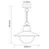 Suspension noire étanche ip54 métal noir culot e27