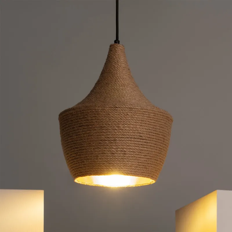 Suspension décoration rotin lampe suspendu culot e27