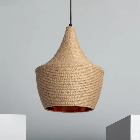 Suspension décoration rotin lampe suspendu culot e27