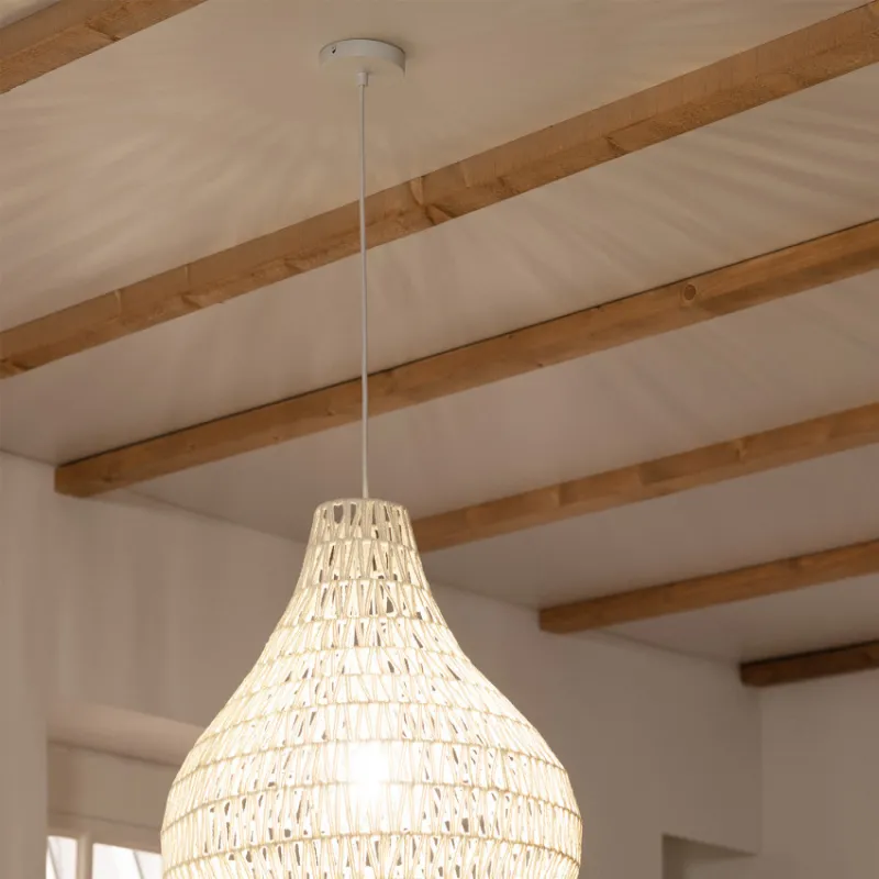 Suspension décoration blanche lampe suspendu culot e27