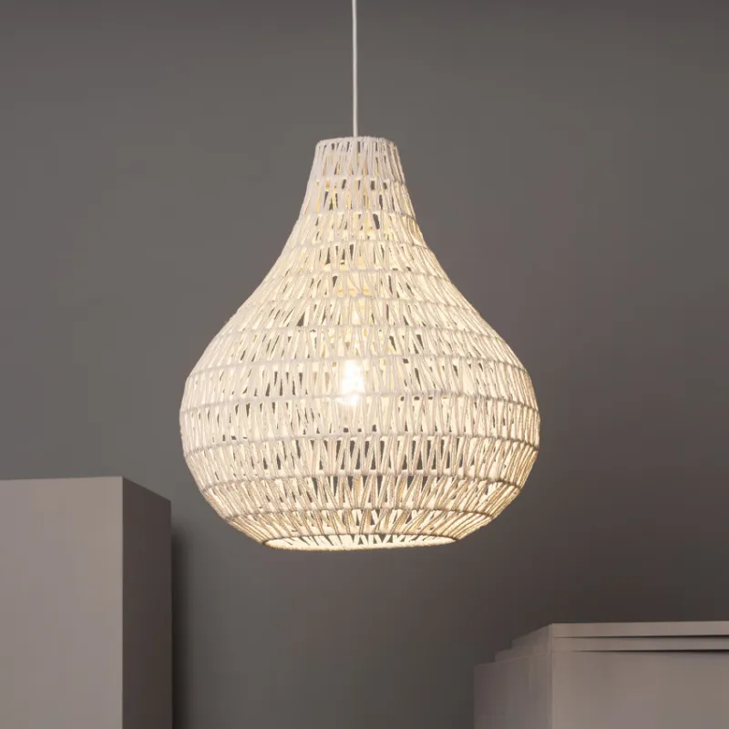 Suspension décoration blanche lampe suspendu culot e27