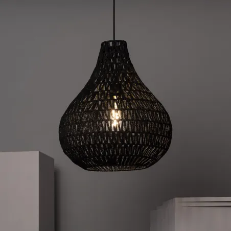 Suspension décoration noire lampe suspendu culot e27