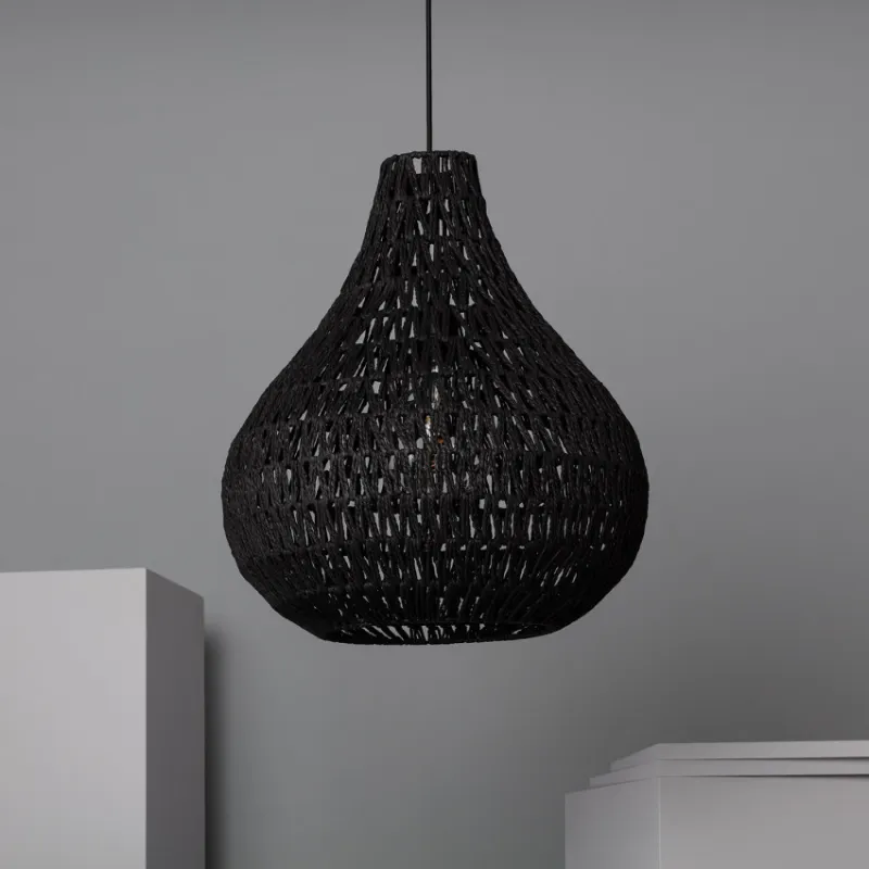 Suspension décoration noire lampe suspendu culot e27