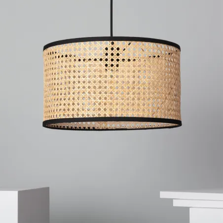 Suspension décoration rotin lampe suspendu culot e27