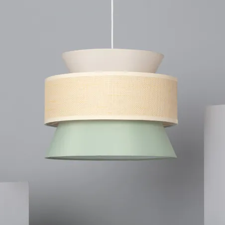 Suspension décoration rotin lampe suspendu culot e27