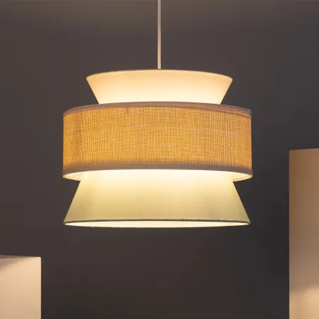 Suspension décoration rotin lampe suspendu culot e27