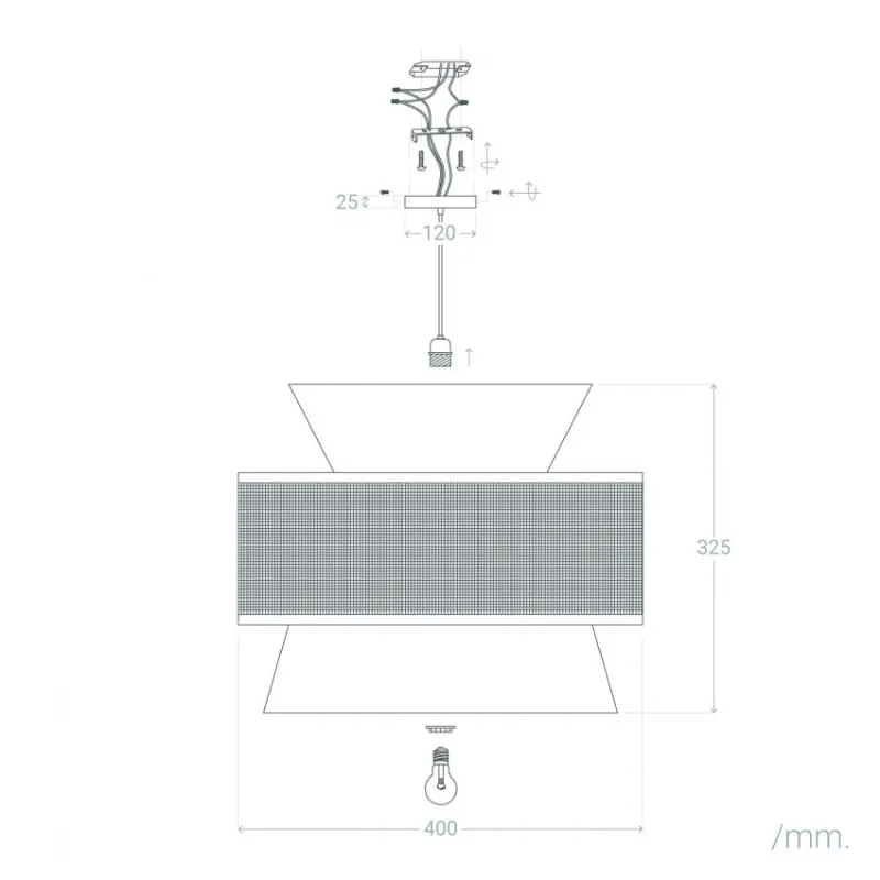 Suspension décoration rotin lampe suspendu culot e27
