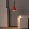 Suspension décoration métal rouge lampe suspendu culot e27