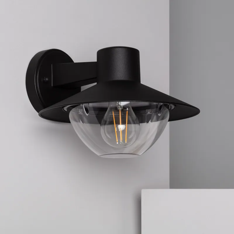 Applique murale noire étanche ip54 métal noir culot e27