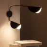 Applique murale noire métal noir 2 têtes culot e14