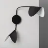 Applique murale noire métal noir 2 têtes culot e14