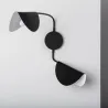 Applique murale noire métal noir 2 têtes culot e14
