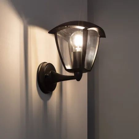 Applique murale noire étanche ip54 métal noir culot e27