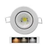 Spot encastrable 7w led rt2012 ip65 variable recouvrable rond fixe 85mm blanc-bbc-sélectionneur température