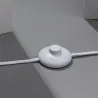 Lampadaire a poser métal blanc et rotin douille culot e27