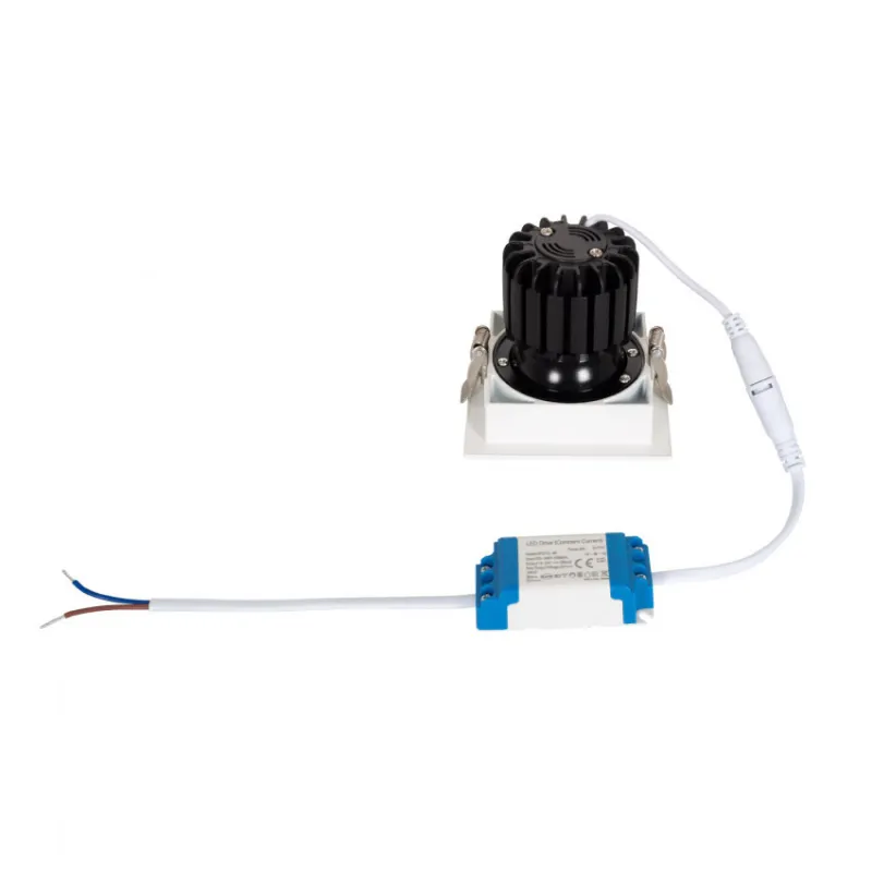 Encastrable 7w carré orientable noir et blanc 82mm-700 lumens-ugr19