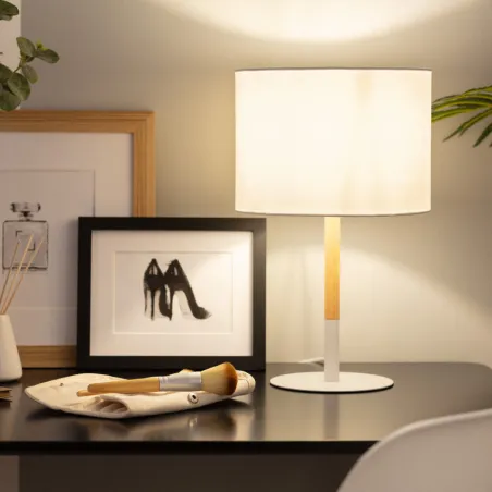 Lampe a poser de table wifi culot e27 abat-jour 25cm