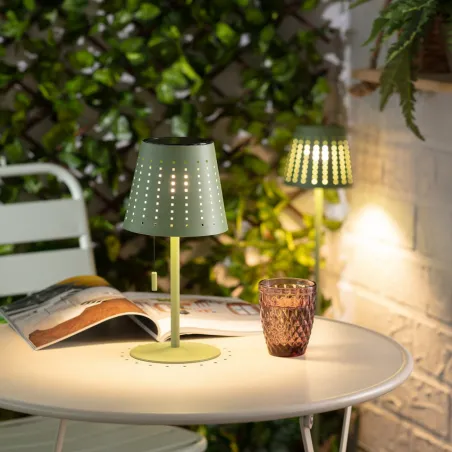 Lampe de table solaire étanche extérieur rechargeable nomade lumineux bali
