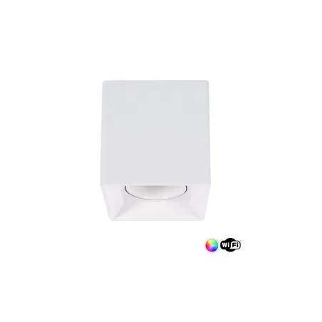 Plafonnier blanc wifi carré rgbw 4w led saillie