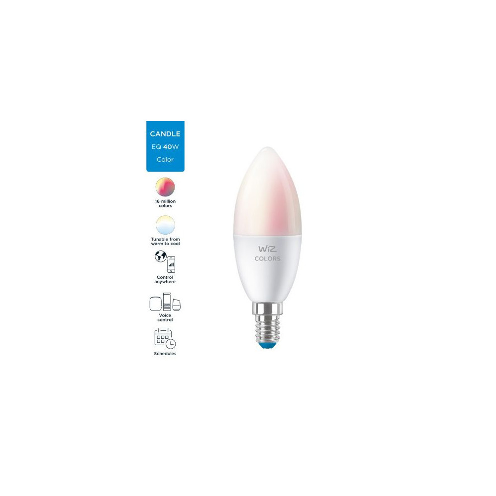 Ampoule 5w e14 led rgb+cct variable Bluetooth wizmote wifi wiz Philips