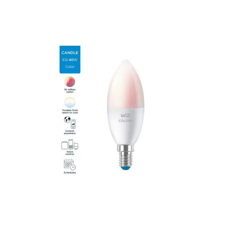 Lot de 2 Ampoules 5w e14 led rgb+cct variable Bluetooth wizmote wifi wiz Philips