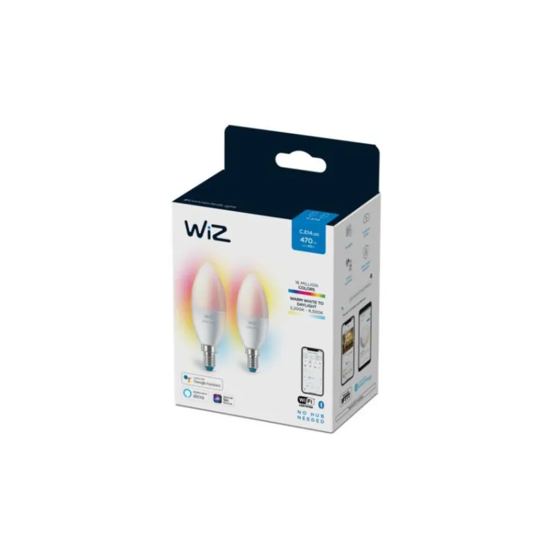 Lot de 2 Ampoules 5w e14 led rgb+cct variable Bluetooth wizmote wifi wiz Philips
