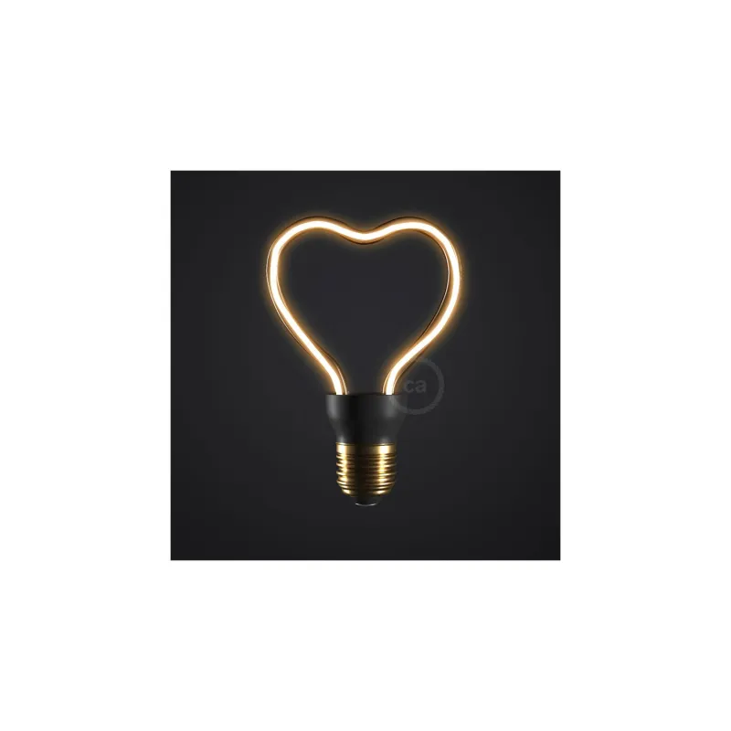 Ampoule e27 filament led 8w variable forme coeur