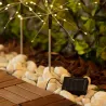 Kit 3 piquets solaire lumineuse led décoration blanc chaud 3000k