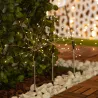 Kit 3 piquets solaire lumineuse led décoration blanc chaud 3000k