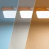 Plafonnier led 30w cct-40cm-3000k-4000k-6000k bois et métal blanc