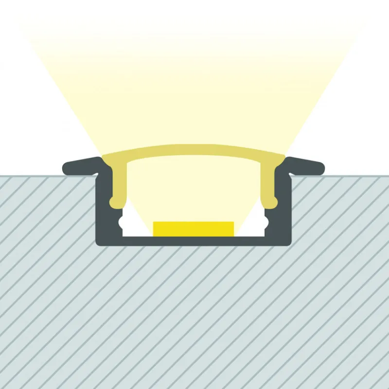 Profilé Aluminium a56 avec diffuseur Continu pour Ruban LED