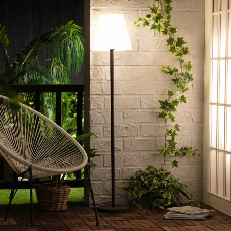 Lampadaire a poser extérieur aluminium noir ip65 double douille culot e27
