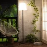 Lampadaire a poser extérieur aluminium noir ip65 double douille culot e27