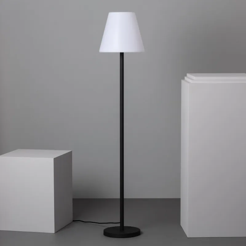 Lampadaire a poser extérieur aluminium noir ip65 double douille culot e27