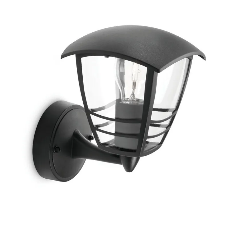 Applique extérieur Philips noire ip44 culot e27 haut