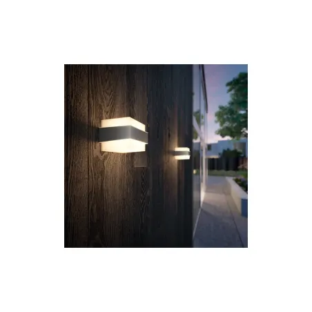 Applique extérieur Philips cube gris alu ip44 culot e27