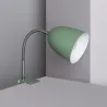 Lampe a pince de table bureau enfant vert-blanc-noir ampoule led E14