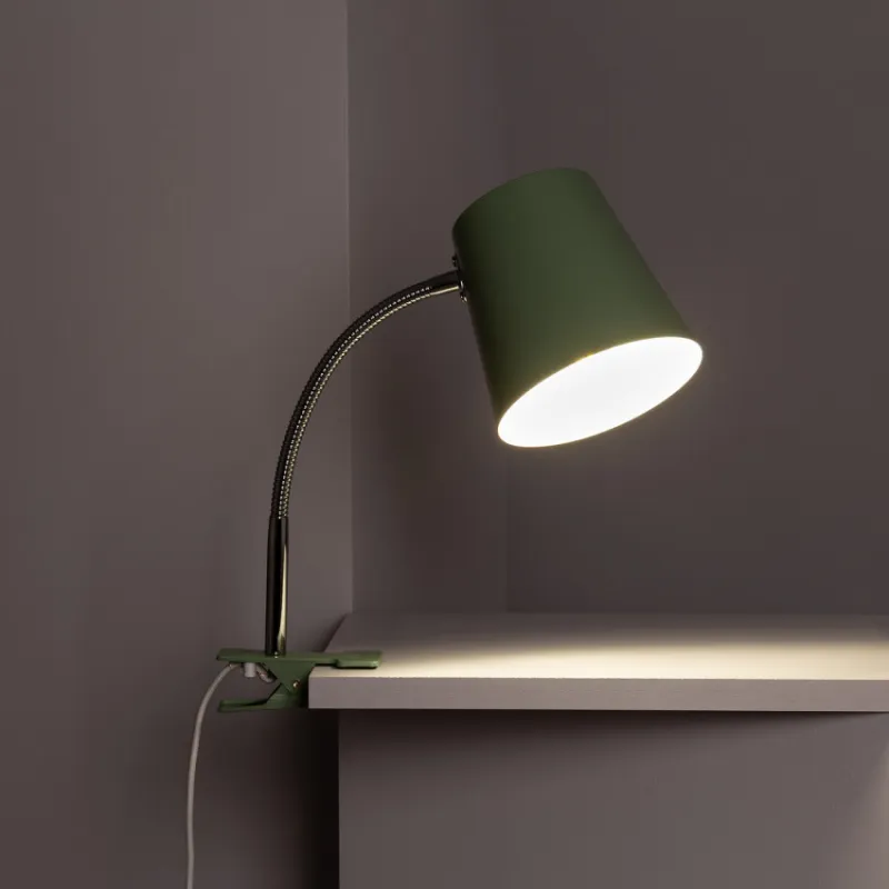 Lampe a pince de table bureau enfant ampoule led E27-blanc-bleu-orange-vert