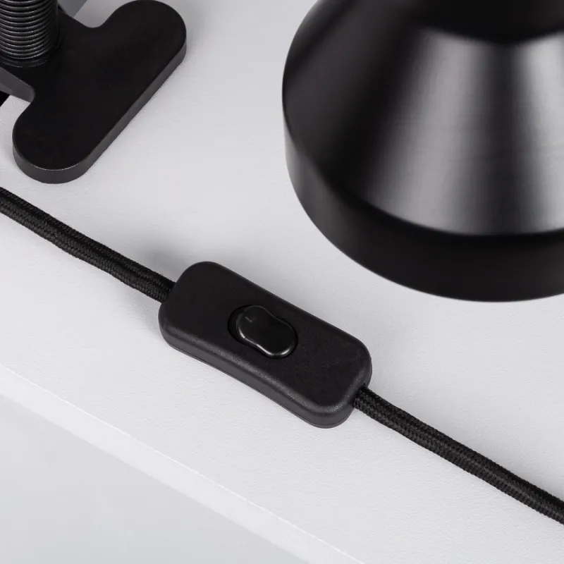Lampe a pince noire de table bureau enfant ampoule led E27