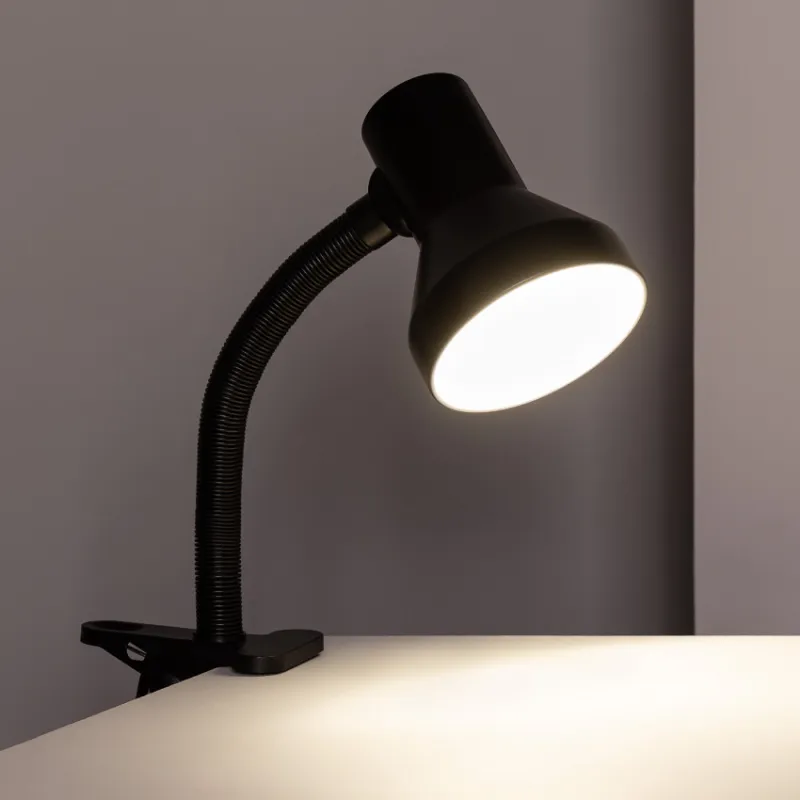 Lampe a pince noire de table bureau enfant ampoule led E27